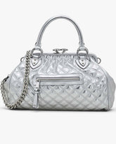 Re-Edition Quilted Metallic Leather Stam Bag Silver | Marc Jacobs Online