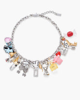 The Sticker Charm Statement Necklace Silver Multi | Marc Jacobs Outlet