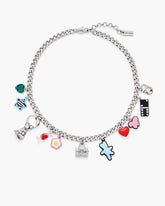 The Sticker Charm Necklace Silver Multi | Marc Jacobs on sale