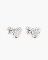 The Heart Pave Earrings Silver/Crystal | Marc Jacobs Outlet