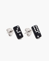 The Domino Stud Earrings Silver/Black | Marc Jacobs discount