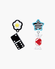 The Sticker Charm Earrings Silver Multi | Marc Jacobs Online