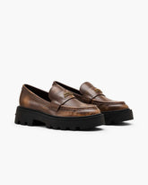 The Distressed Leather Frankie Loafer Ebony | Marc Jacobs Online