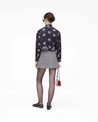 Trompe L'Oeil Eyelet Bow Blouse Black/White | Marc Jacobs Outlet
