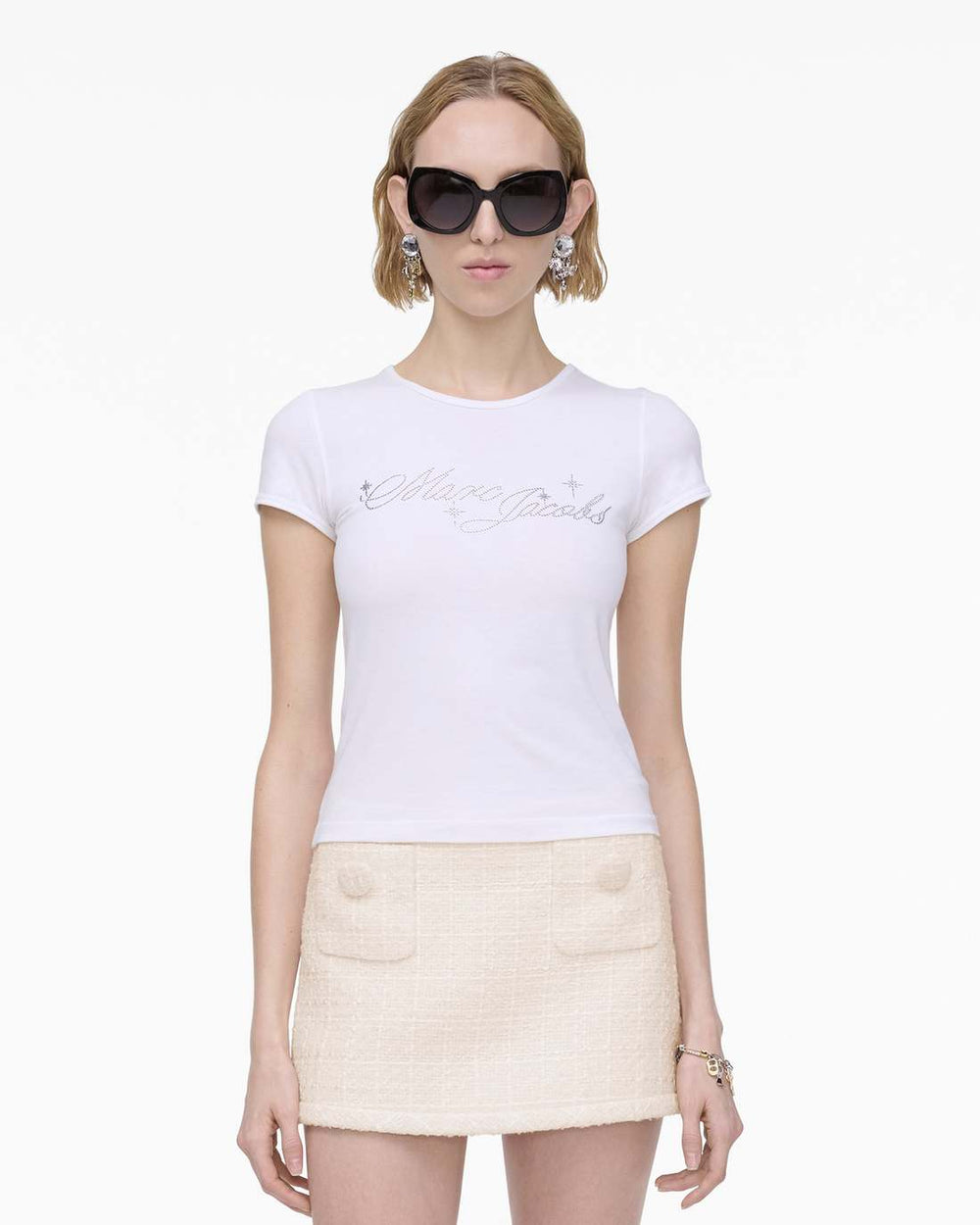 Charm Logo Shrunken Tee White | Marc Jacobs discount