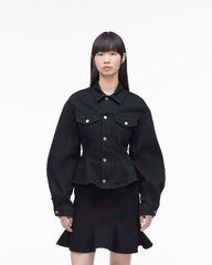 The Fluted Denim Jacket Black | Marc Jacobs discount
