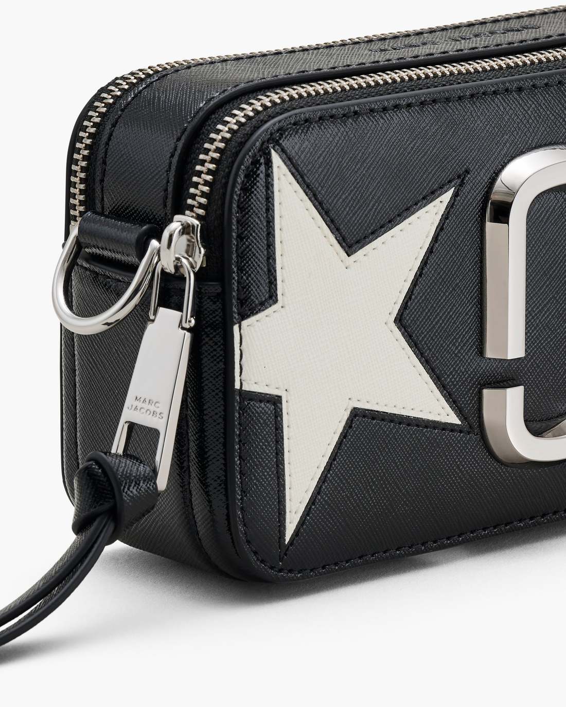 The Star Patchwork Leather Snapshot Black/White | Marc Jacobs discount