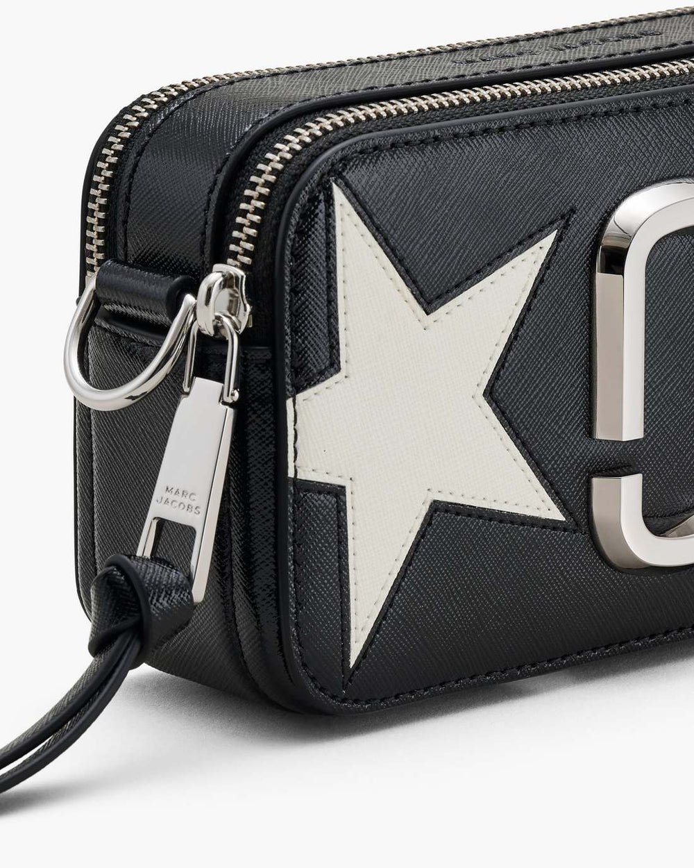 The Star Patchwork Leather Snapshot Black/White | Marc Jacobs discount