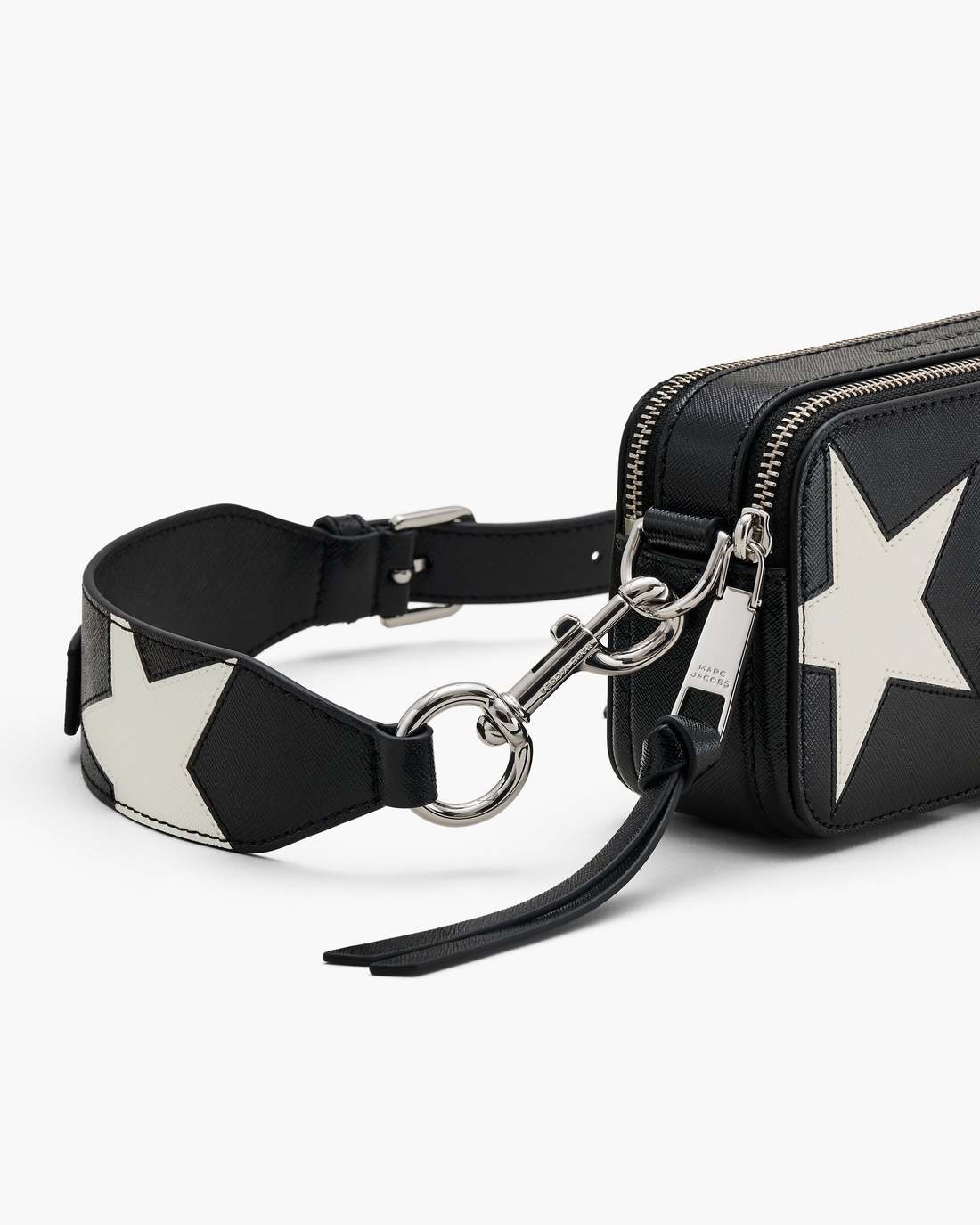 The Star Patchwork Leather Snapshot Black/White | Marc Jacobs discount