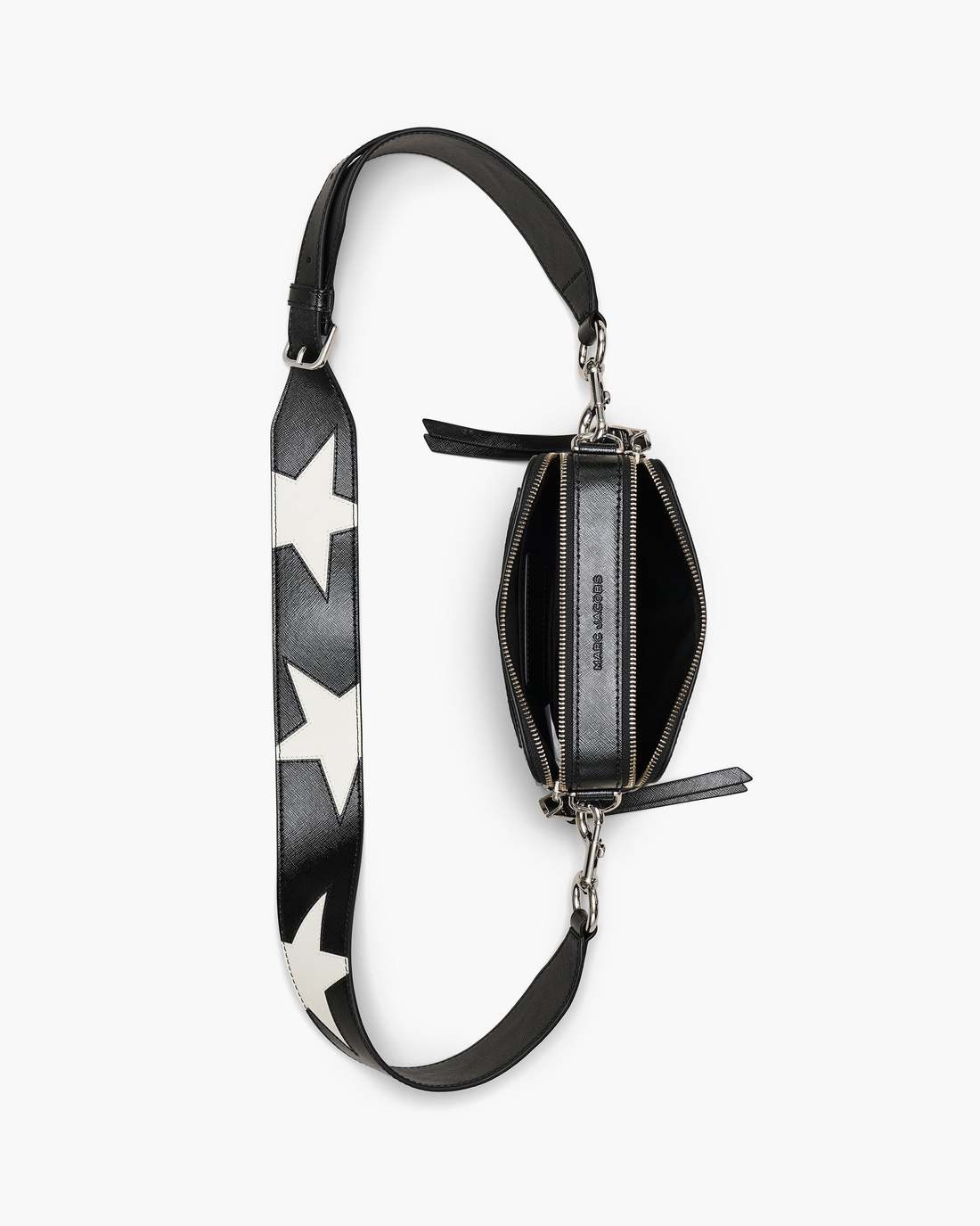 The Star Patchwork Leather Snapshot Black/White | Marc Jacobs discount