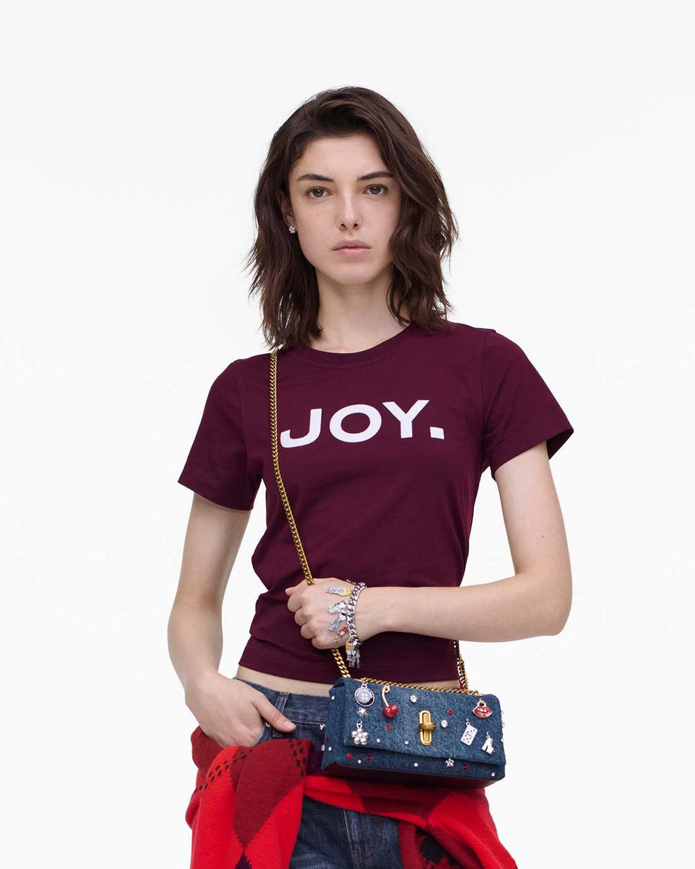 The Trinket Charm Denim Dual Chain Mini Bag Medium Wash Multi | Marc Jacobs Online