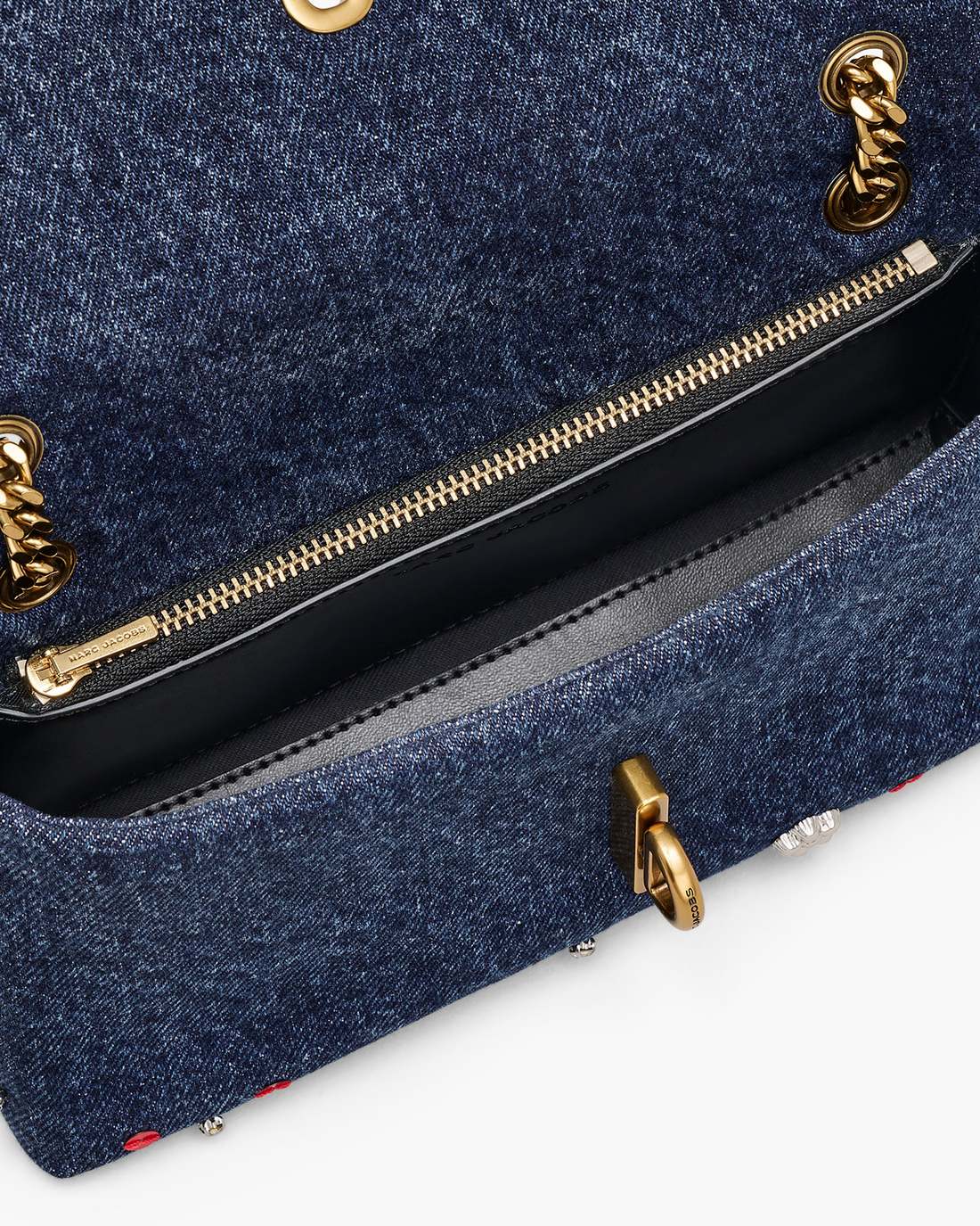 The Trinket Charm Denim Dual Chain Mini Bag Medium Wash Multi | Marc Jacobs Online