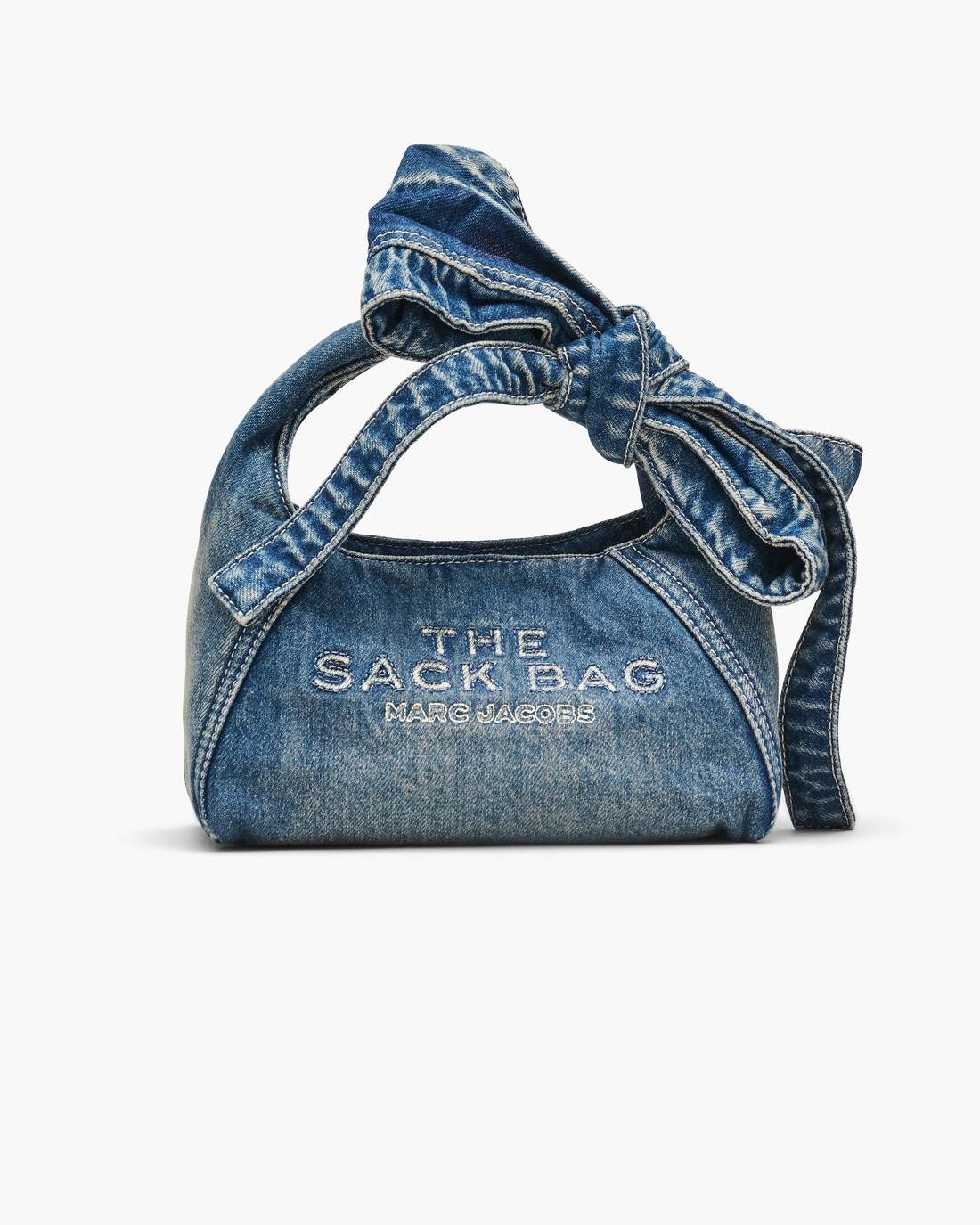 The Bow Denim Mini Sack Bag Medium Wash Indigo | Marc Jacobs Online