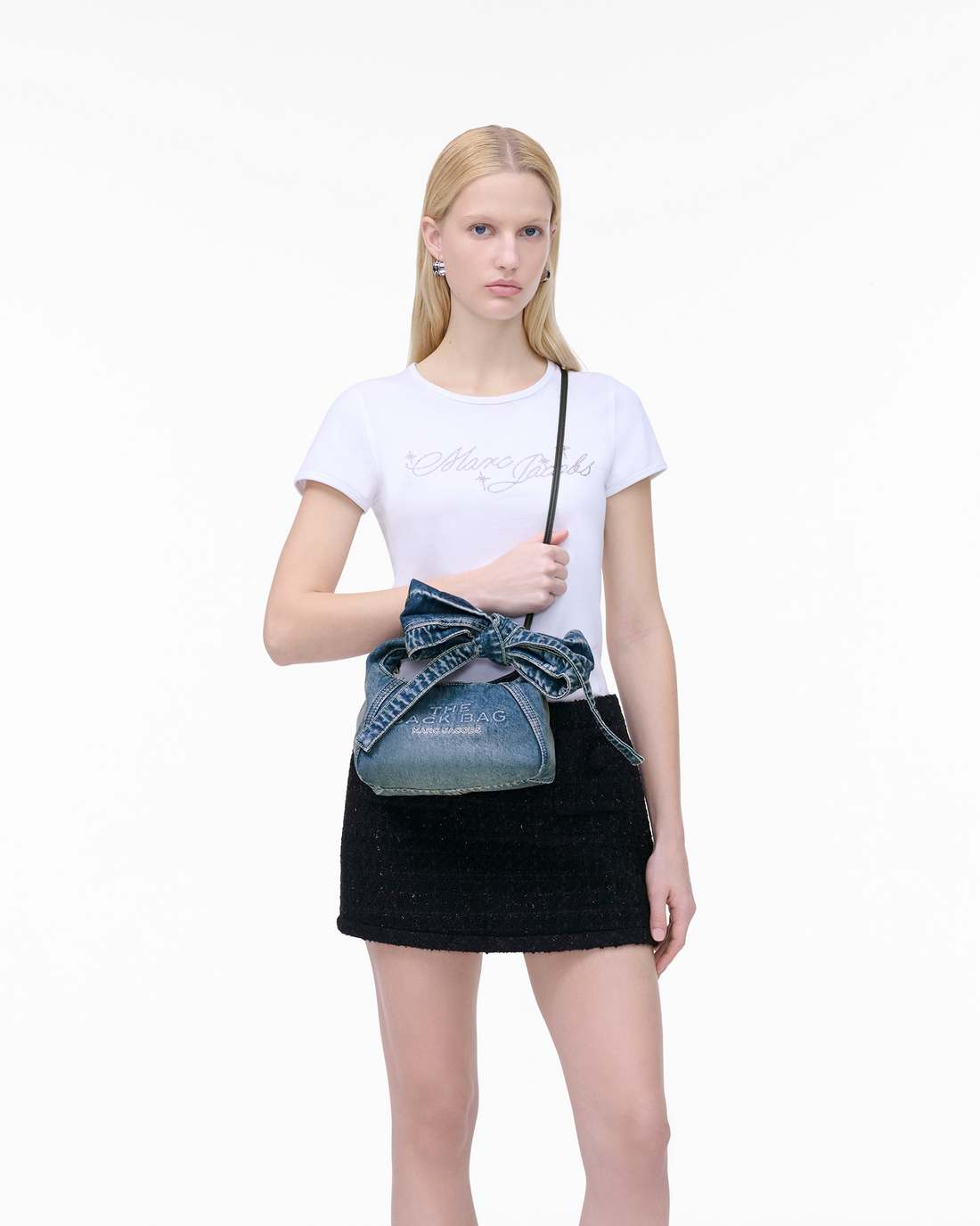 The Bow Denim Mini Sack Bag Medium Wash Indigo | Marc Jacobs Online