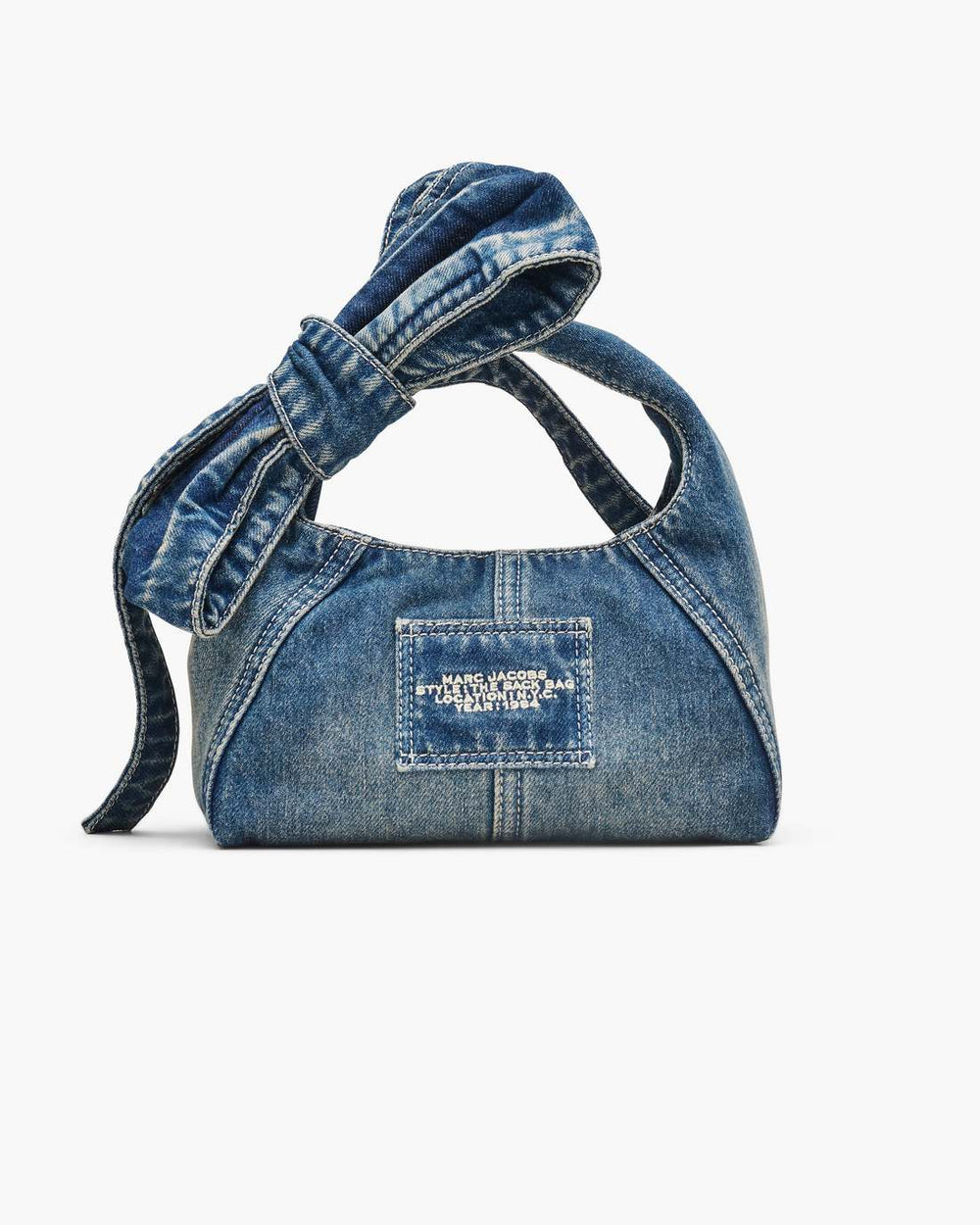 The Bow Denim Mini Sack Bag Medium Wash Indigo | Marc Jacobs Online