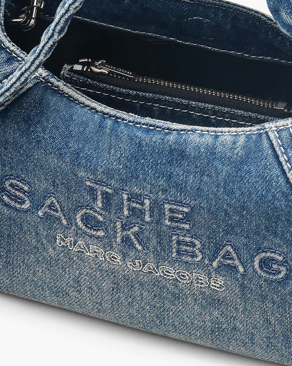 The Bow Denim Mini Sack Bag Medium Wash Indigo | Marc Jacobs Online