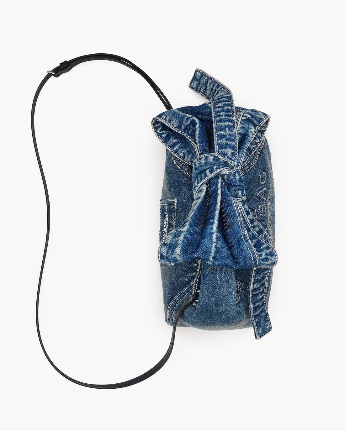 The Bow Denim Mini Sack Bag Medium Wash Indigo | Marc Jacobs Online