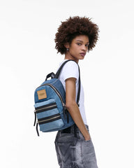 The Biker Colorblock Denim Medium Backpack Indigo Multi | Marc Jacobs Online