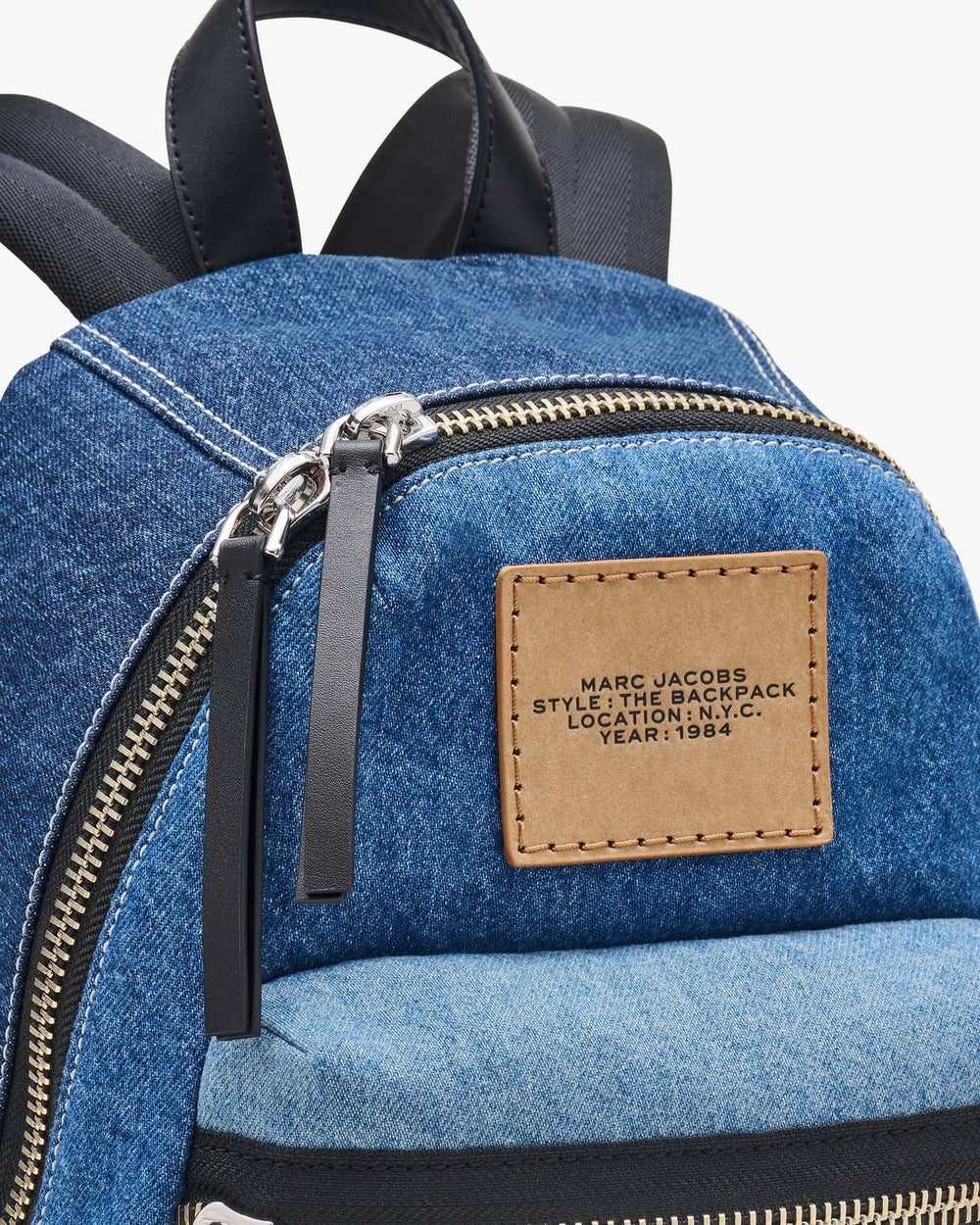 The Biker Colorblock Denim Medium Backpack Indigo Multi | Marc Jacobs Online