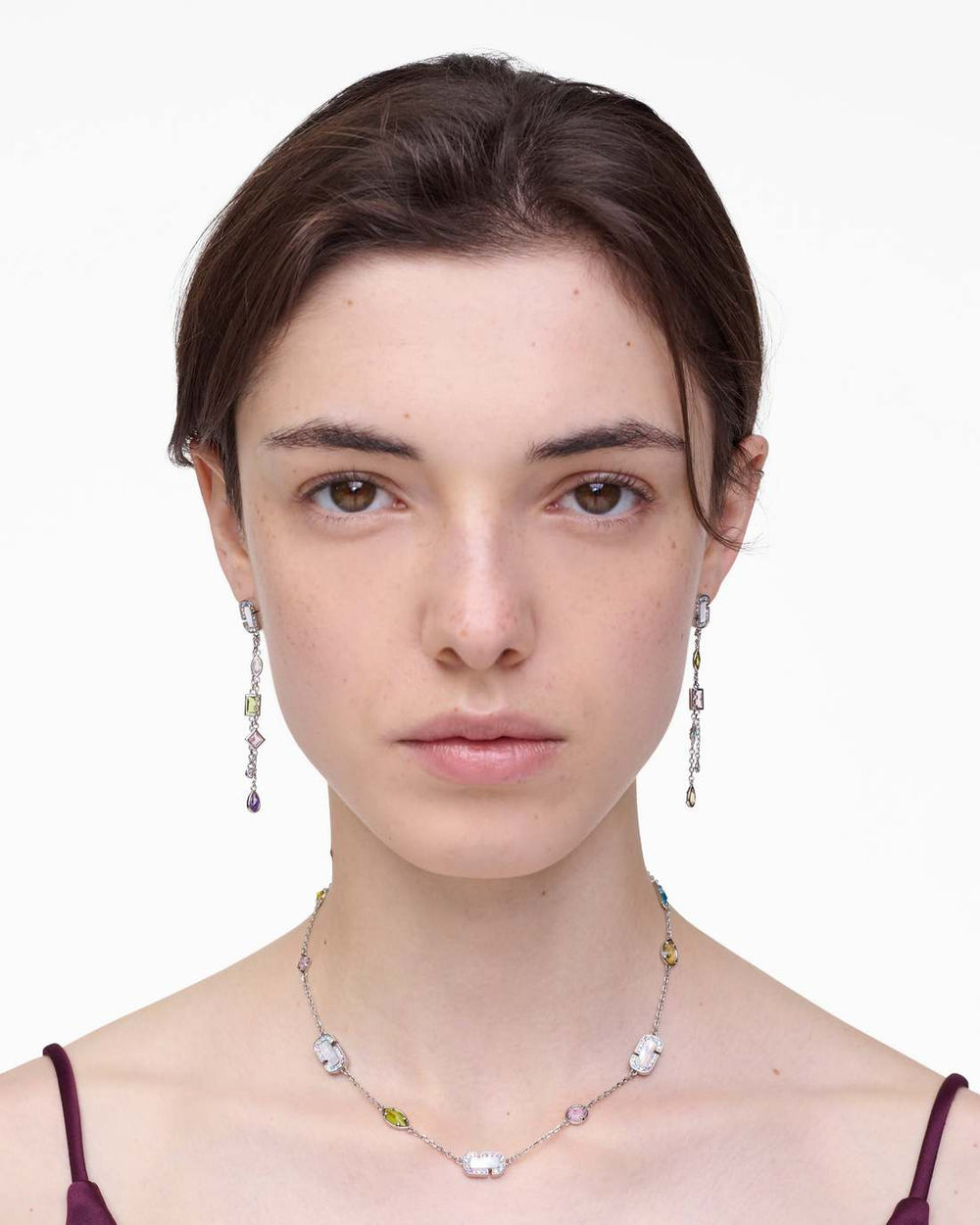 The J Marc Luxe Gem Linear Earrings Silver/Multi | Marc Jacobs cheap