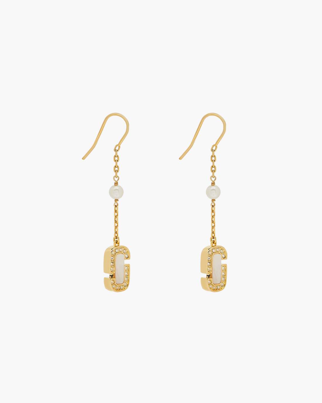 The J Marc Luxe Linear Earrings Gold/Crystal | Marc Jacobs discount