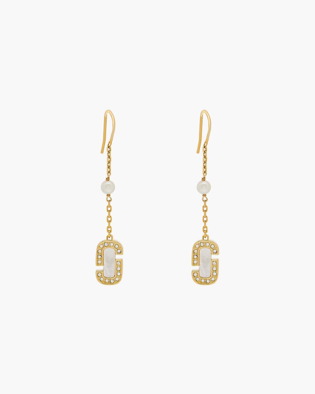 The J Marc Luxe Linear Earrings Gold/Crystal | Marc Jacobs discount