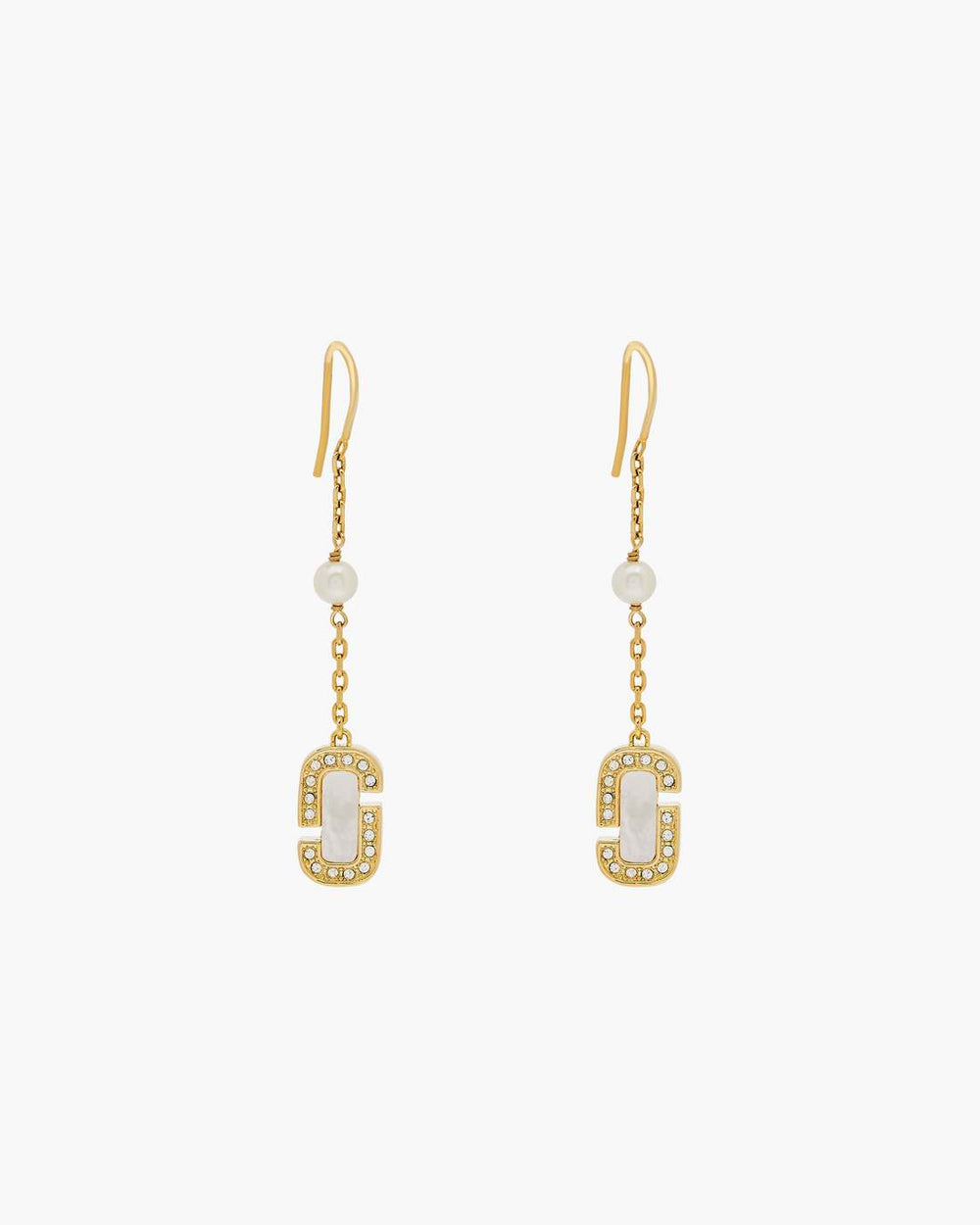 The J Marc Luxe Linear Earrings Gold/Crystal | Marc Jacobs discount