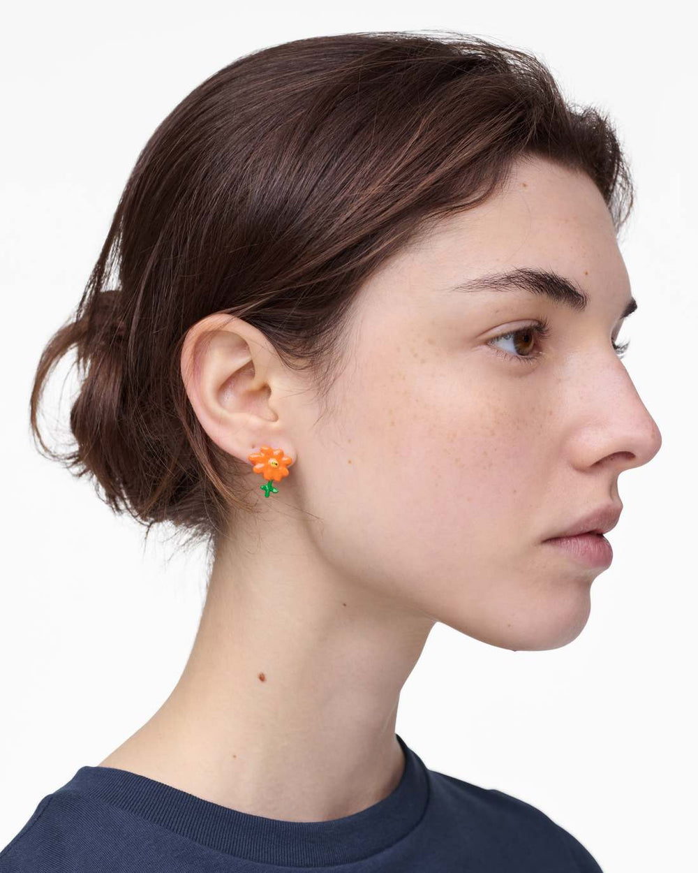 David Shrigley X Marc Jacobs Joy Flower Stud Earrings Silver/Orange | Marc Jacobs discount