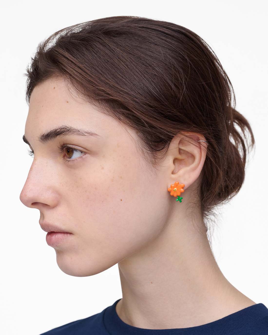 David Shrigley X Marc Jacobs Joy Flower Stud Earrings Silver/Orange | Marc Jacobs discount