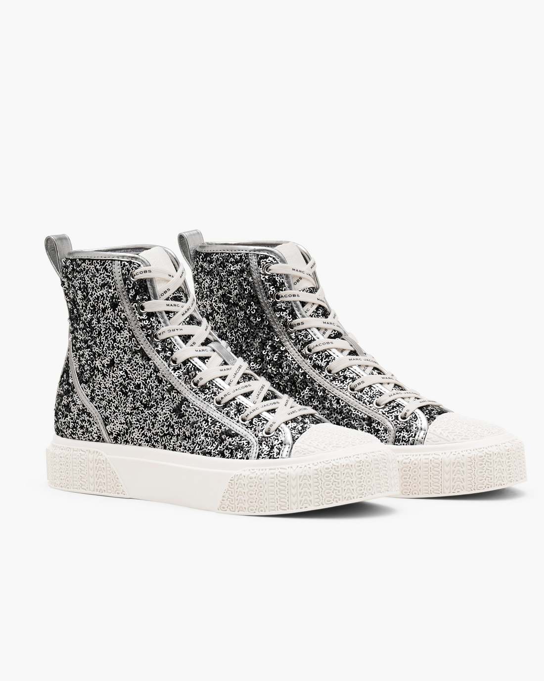 The Sequin High Top Sneaker Silver | Marc Jacobs Outlet