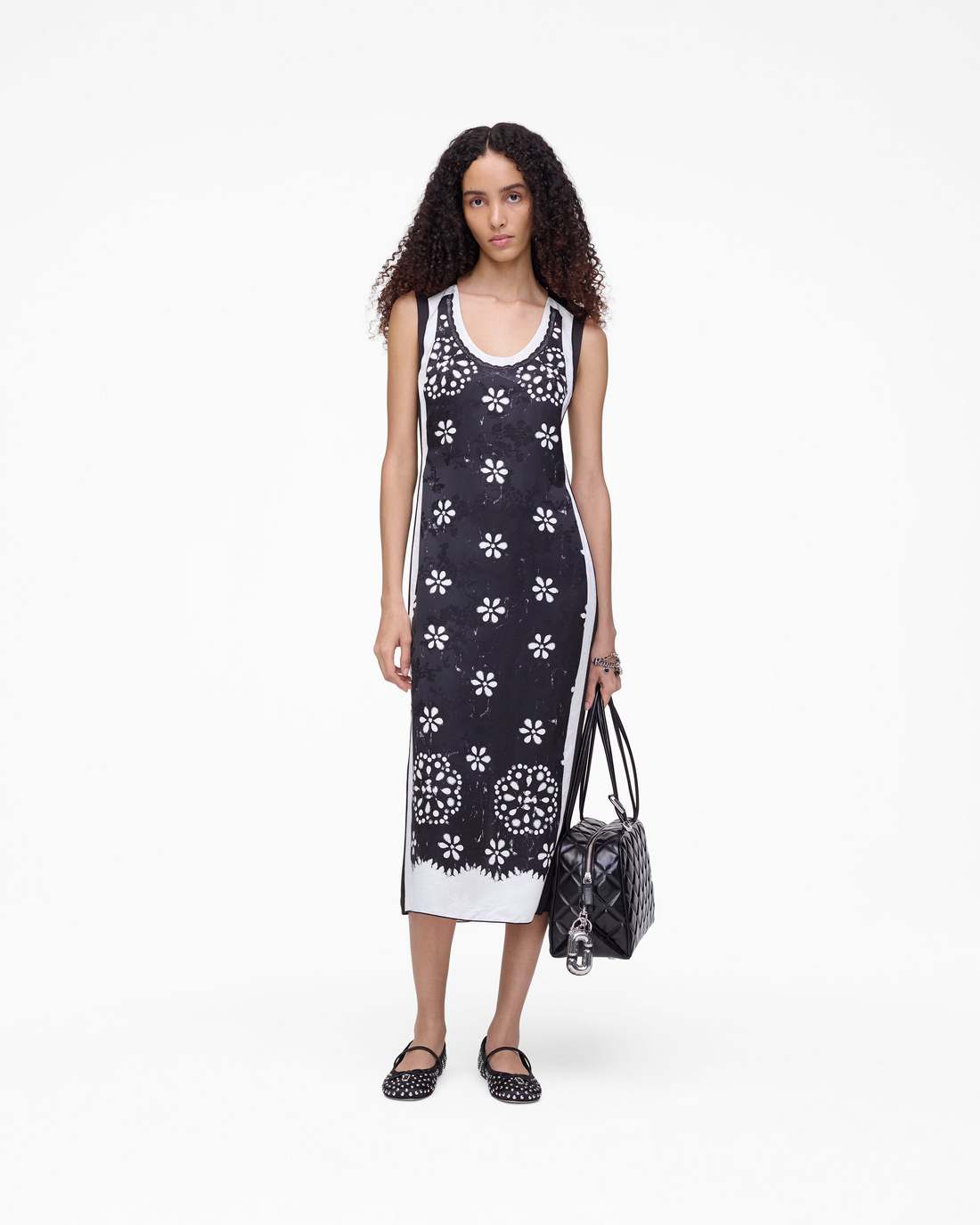 Trompe L'Oeil Eyelet Dress Black/White | Marc Jacobs Outlet