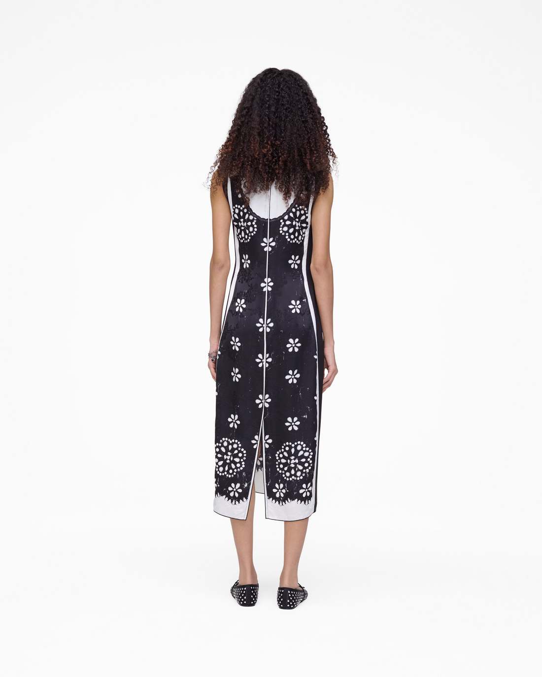 Trompe L'Oeil Eyelet Dress Black/White | Marc Jacobs Outlet
