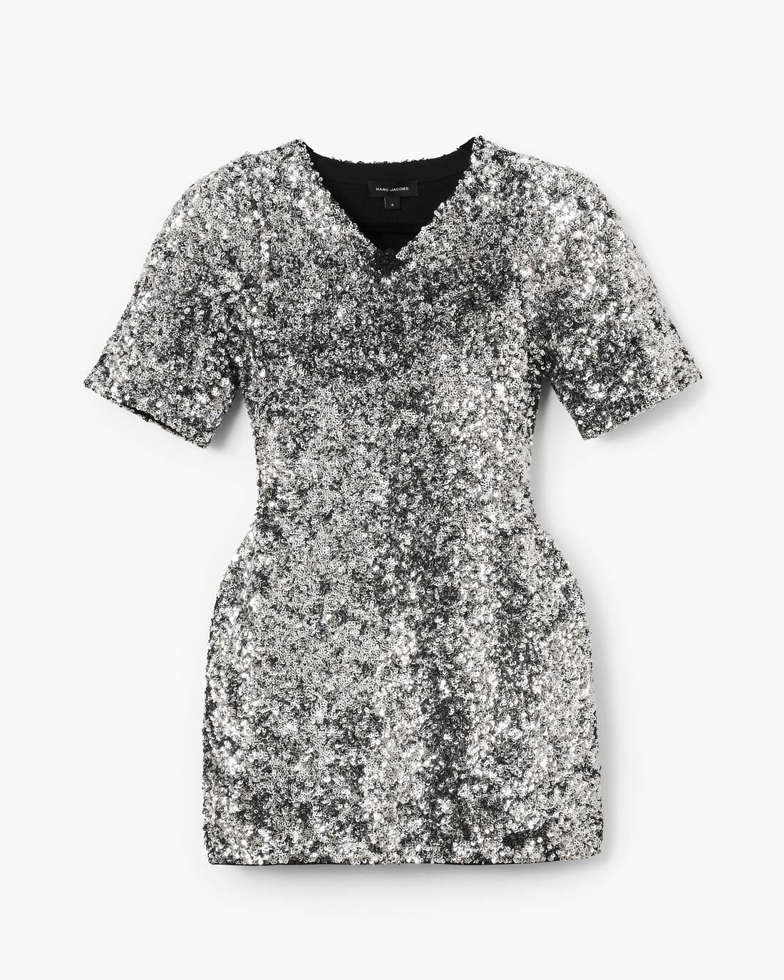Sequin V-Neck Knit Dress Silver | Marc Jacobs cheap
