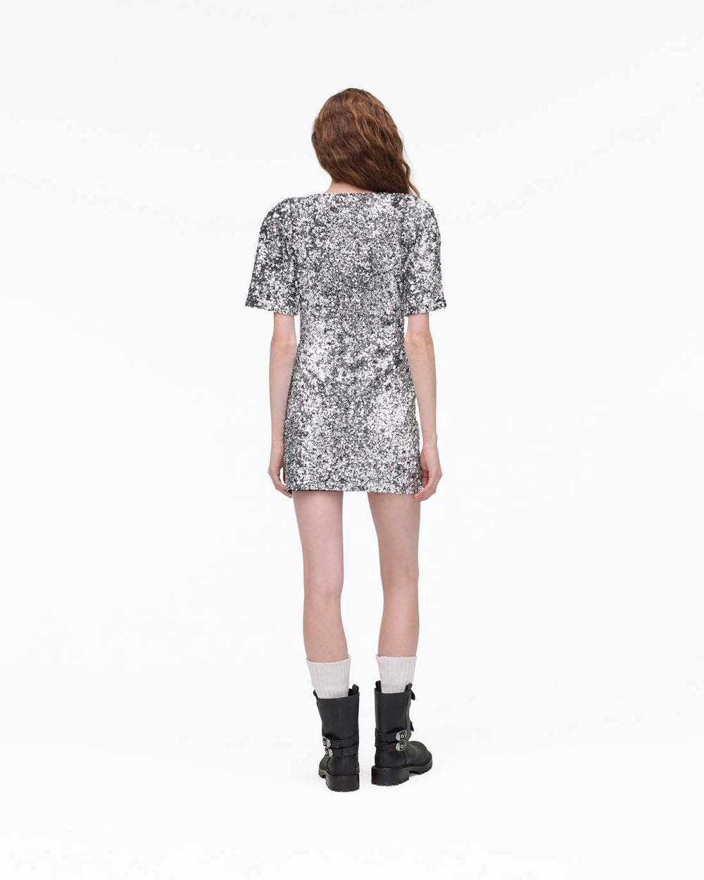 Sequin V-Neck Knit Dress Silver | Marc Jacobs cheap