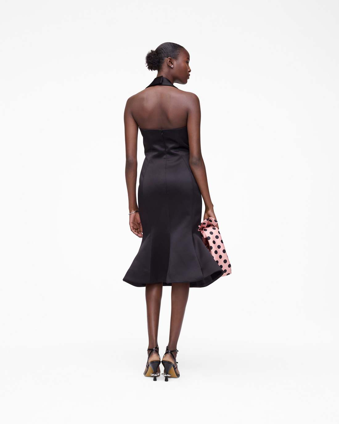 Sculpted Satin Halter Dress Black | Marc Jacobs Online