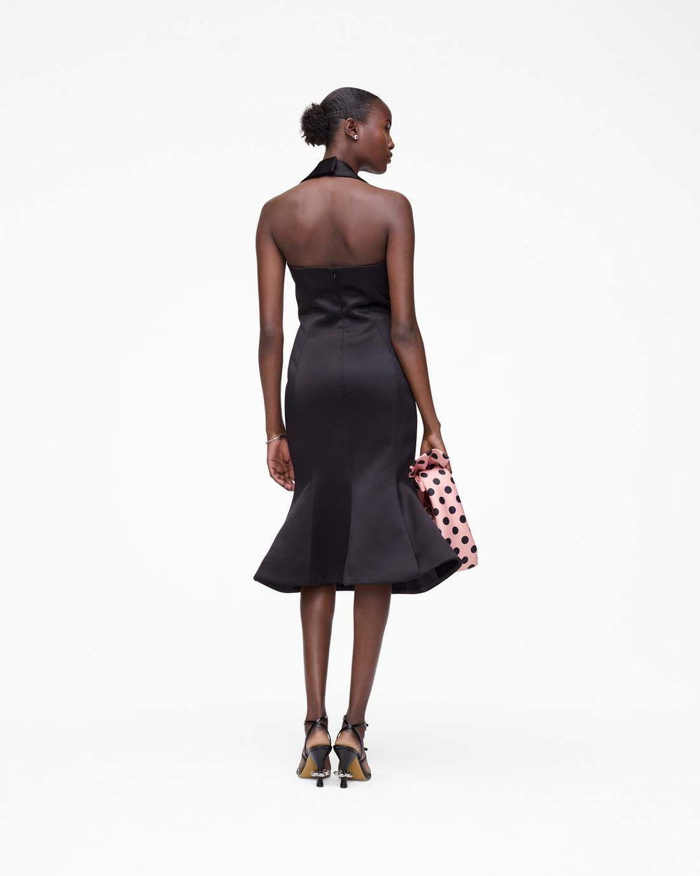 Sculpted Satin Halter Dress Black | Marc Jacobs Online