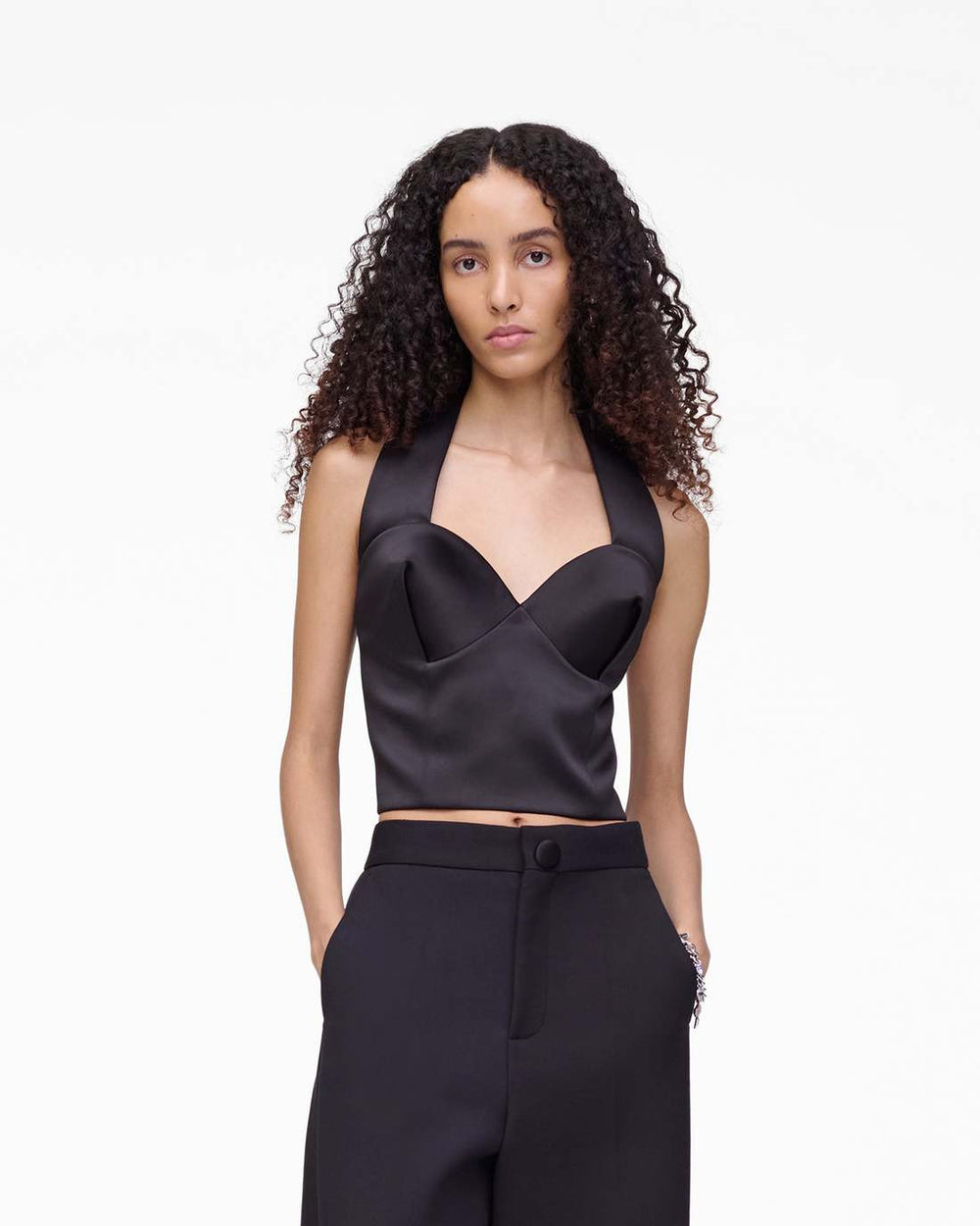 Sculpted Satin Halter Top Black | Marc Jacobs cheap