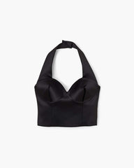 Sculpted Satin Halter Top Black | Marc Jacobs cheap