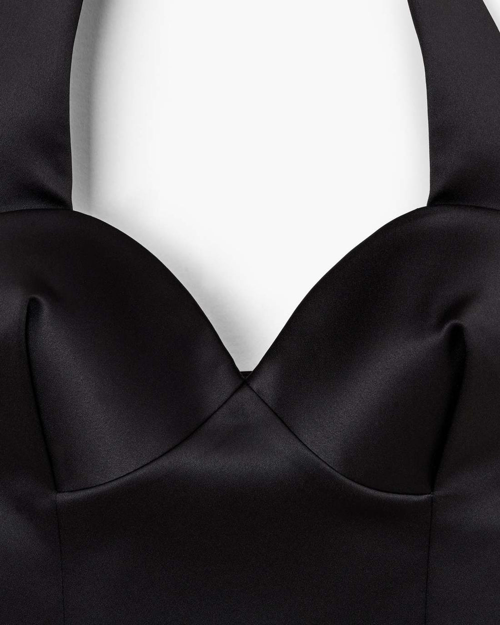 Sculpted Satin Halter Top Black | Marc Jacobs cheap
