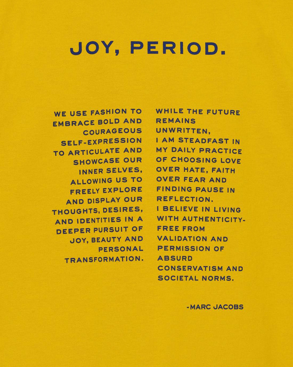 Joy. Slim Tee Joy Yellow | Marc Jacobs sale
