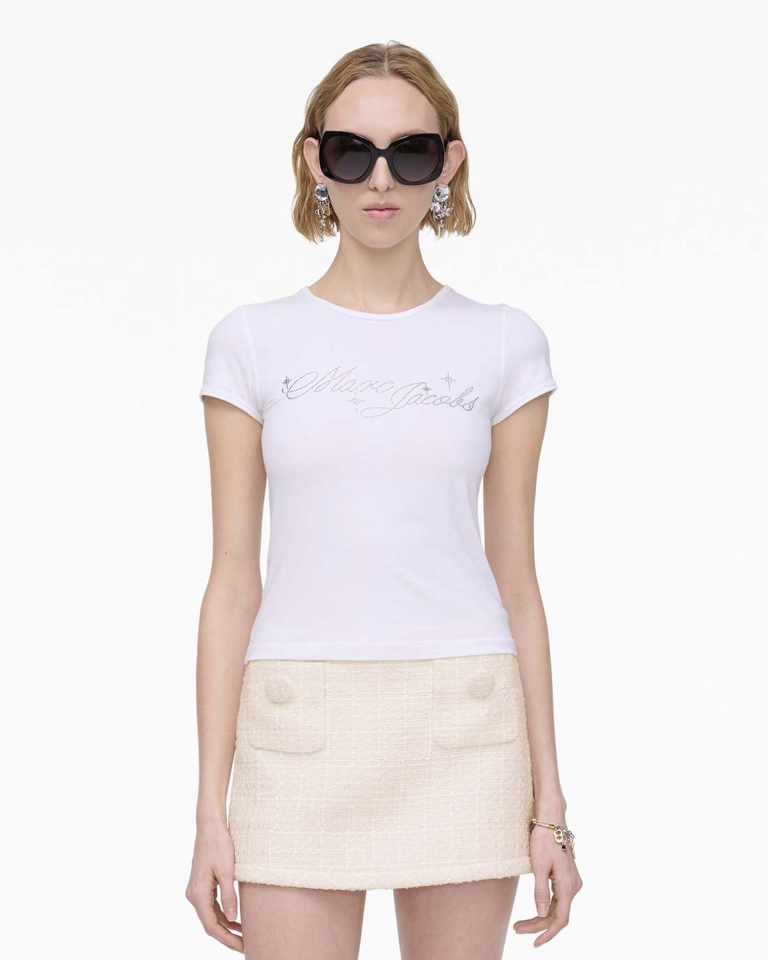 Charm Logo Shrunken Tee White | Marc Jacobs discount
