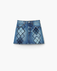 Argyle Patchwork Mini Skirt Bright Indigo | Marc Jacobs on sale