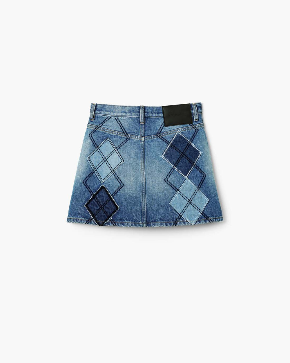 Argyle Patchwork Mini Skirt Bright Indigo | Marc Jacobs on sale