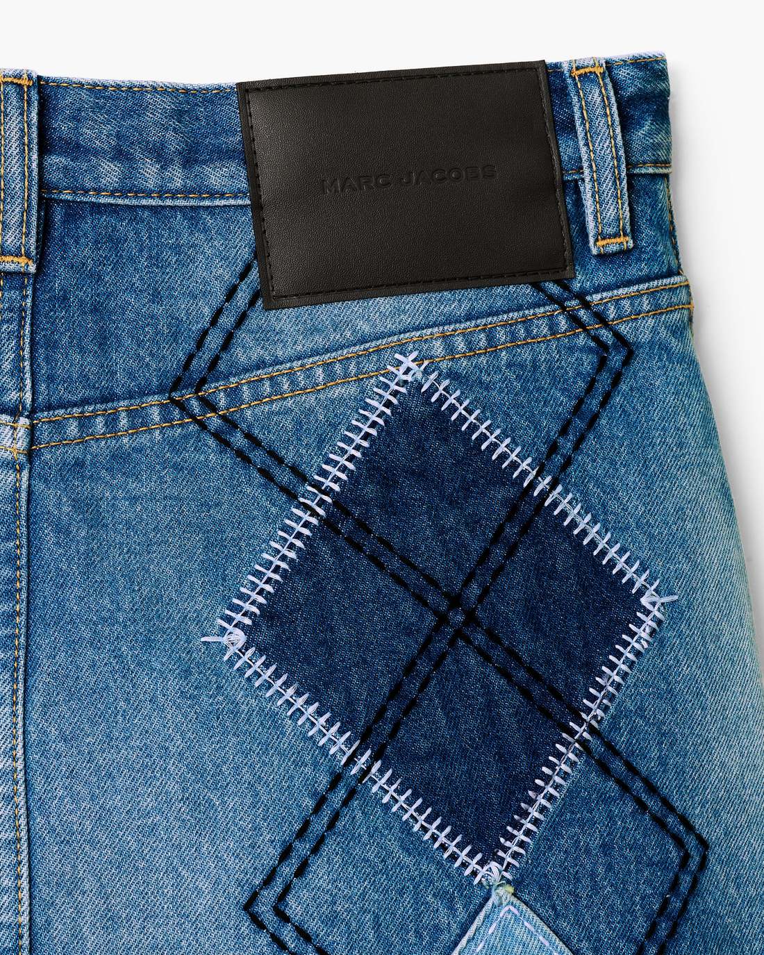 Argyle Patchwork Mini Skirt Bright Indigo | Marc Jacobs on sale