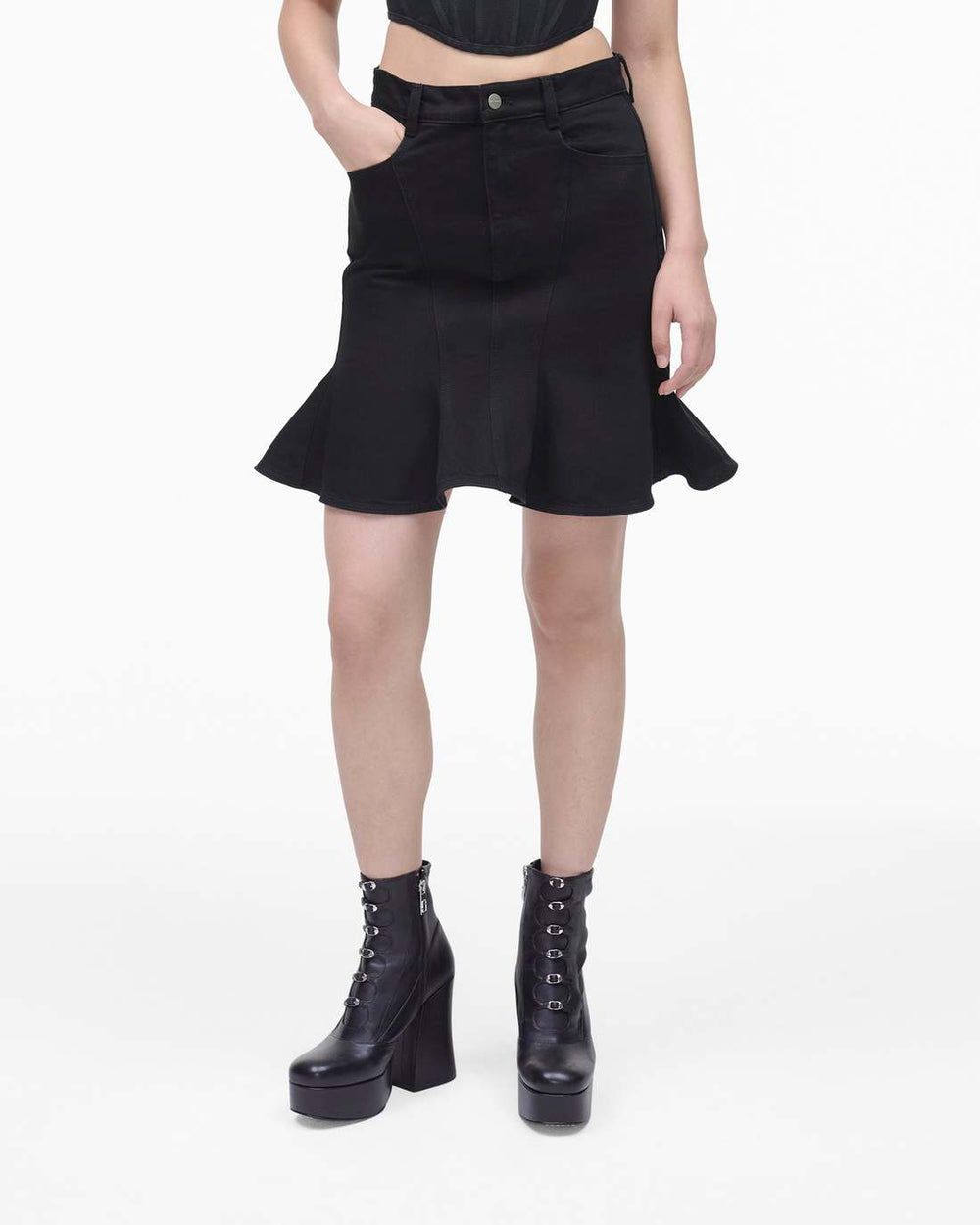 The Fluted Mini Skirt Black | Marc Jacobs discount