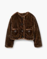 Teddy Cropped Jacket Ebony | Marc Jacobs Outlet