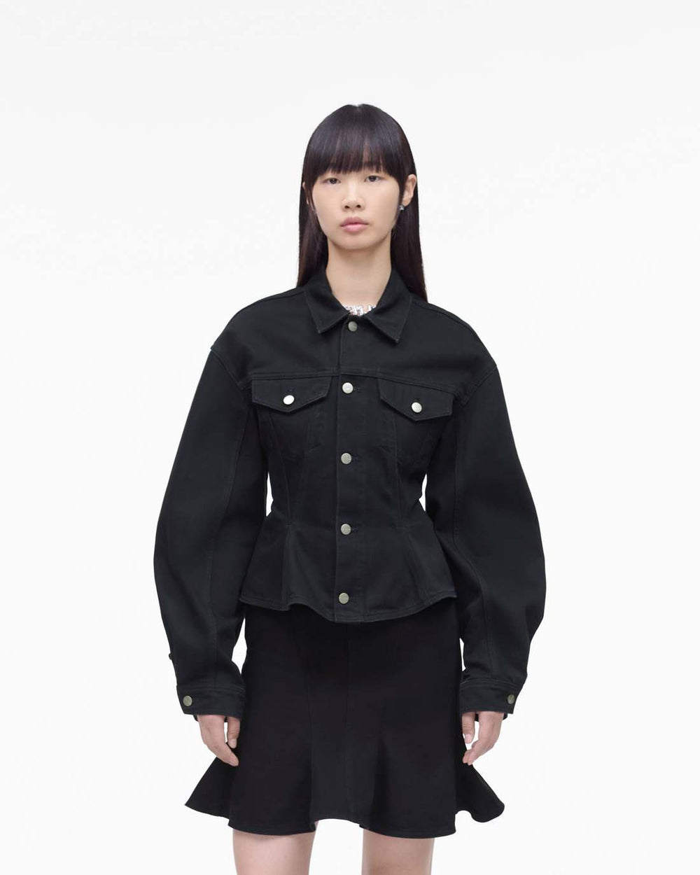 The Fluted Denim Jacket Black | Marc Jacobs discount