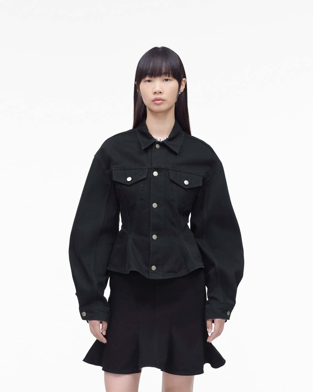 The Fluted Denim Jacket Black | Marc Jacobs discount