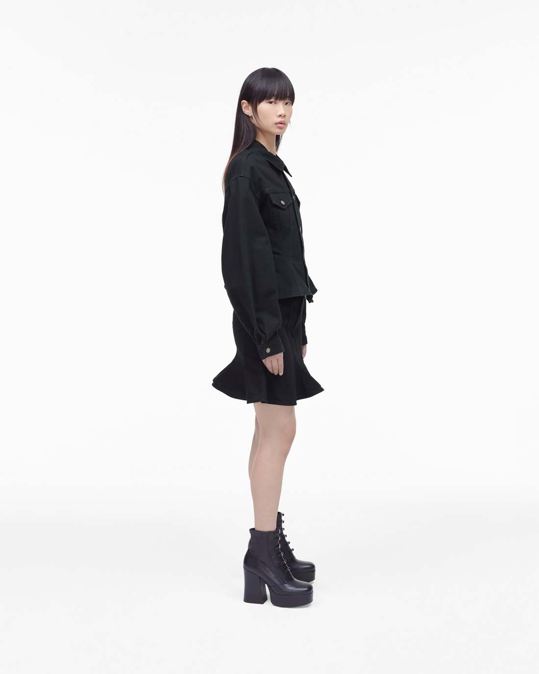 The Fluted Denim Jacket Black | Marc Jacobs discount