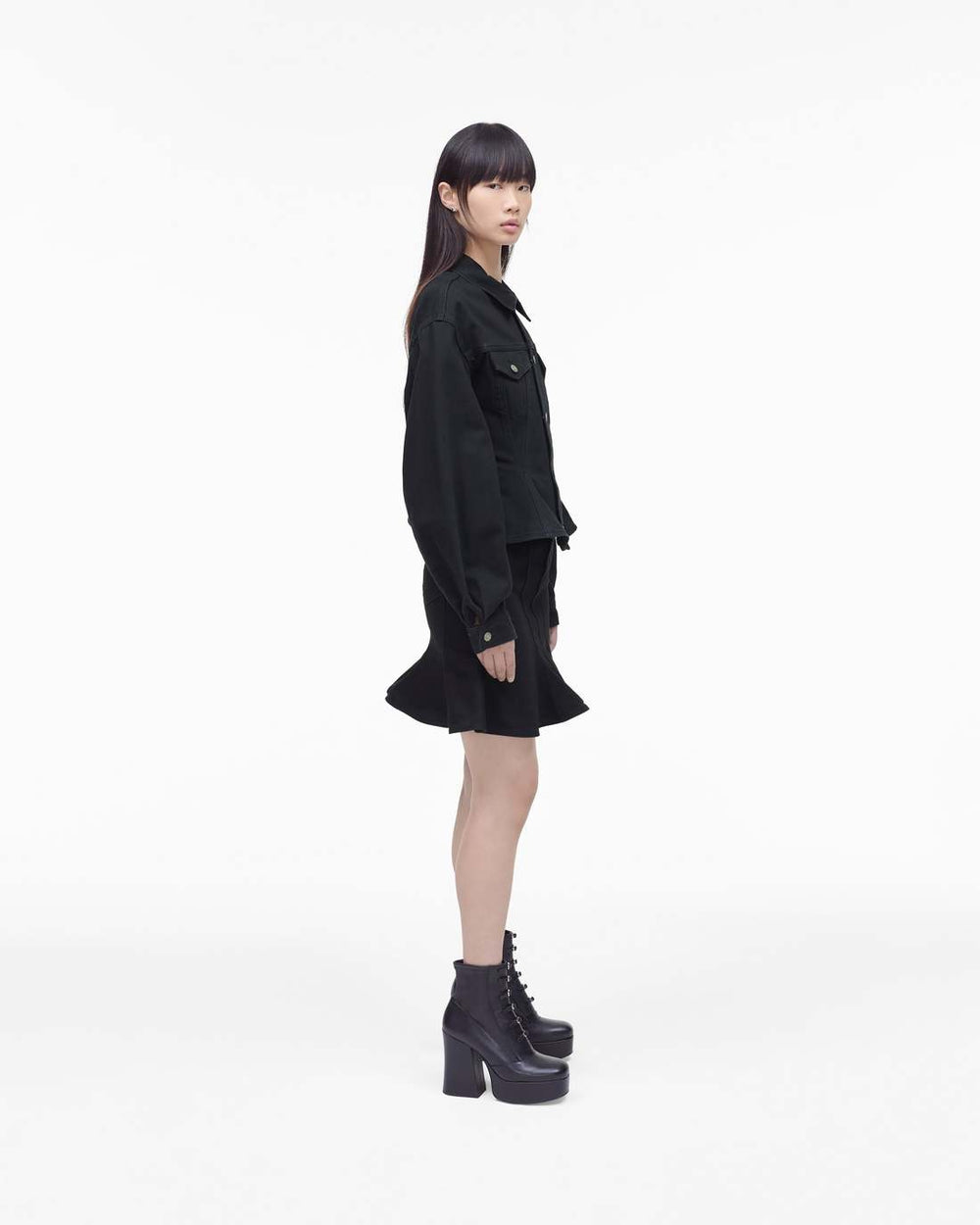 The Fluted Denim Jacket Black | Marc Jacobs discount